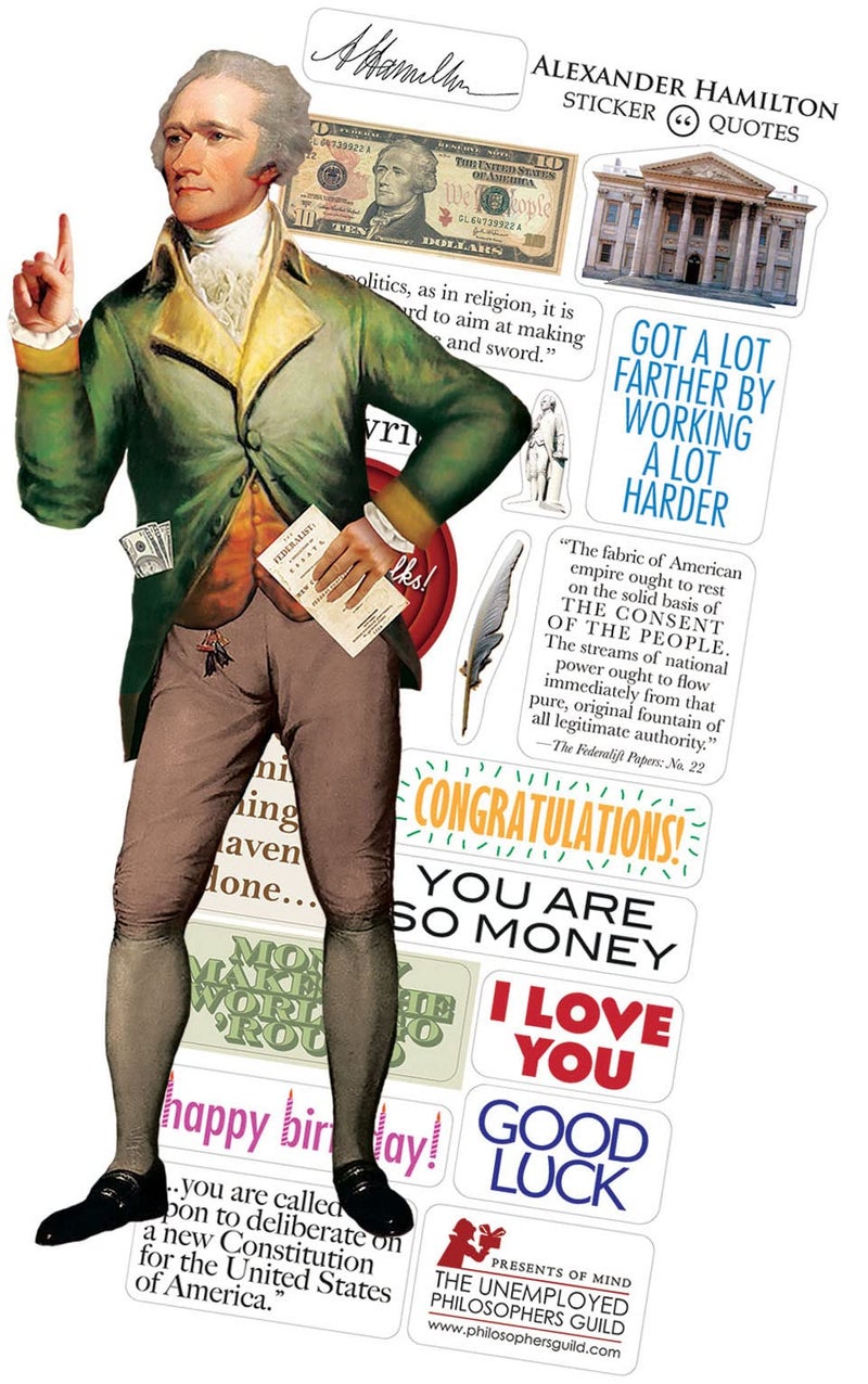 The Unemployed Philosophers Guild Alexander Hamilton Quotable Notable - Greeting Card and Sticker Sheet - Envelope Included - Image 1